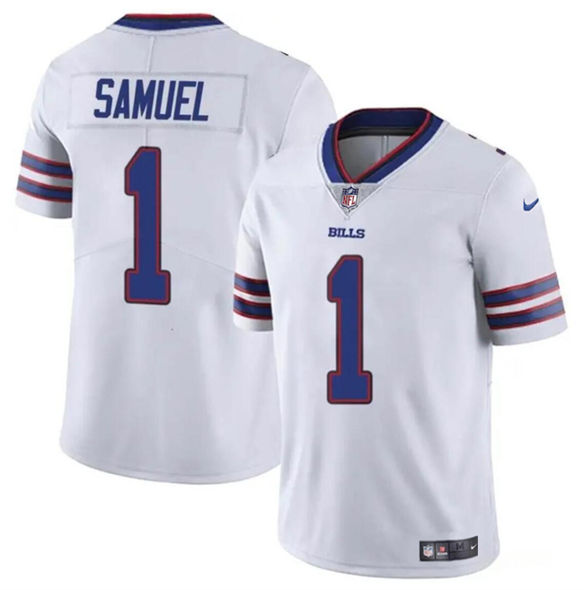 Men's Buffalo Bills #1 Curtis Samuel White Vapor Untouchable Limited Football Stitched Jersey